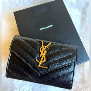 Ysl new monogram small grin de poudre envelope wallet.